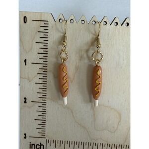 Corn Dog Earrings - Fair Earrings - Food Earrings - Mustard‎